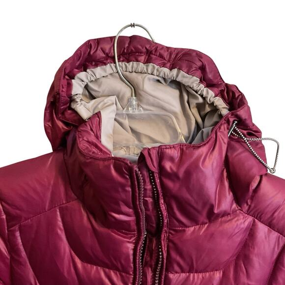 Lolë Women's Hooded Down Puffer Coat - XS (2-4) - Red Burgundy Full Zip Fitted - Picture 10 of 16